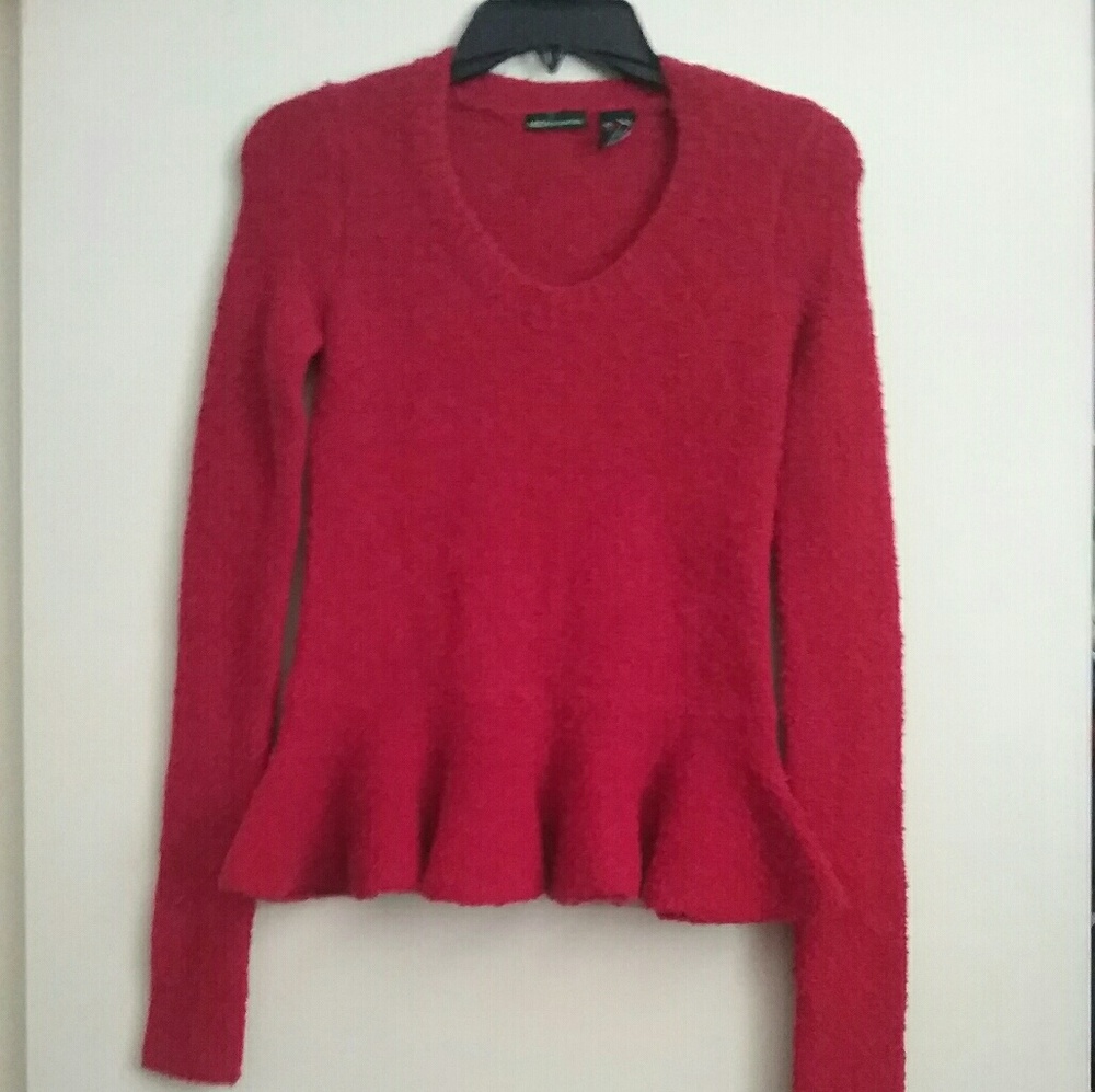 Red peplum sweater